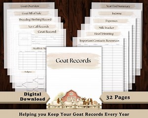 Goat Record Book | Breeding, Health & Milk Tracker | Homestead Livestock Records | | Farm Income and Expense Tracker | Printable PDF - Etsy UK