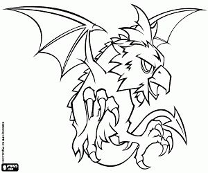 The Cockatrice, a creature mythical coloring page printable game