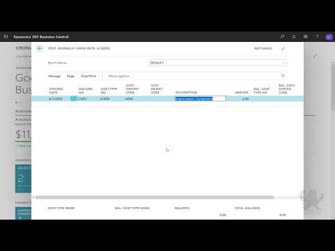 Guide to Allocating Costs Using Cost Journals in Dynamics 365 Business Central