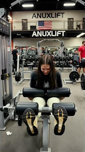 American Fitness Woman Pushes to Failure on Leg Extensions 💪😩 #GymGrind