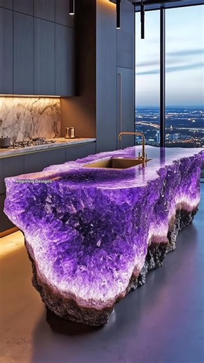 Inspiring Designs on Instagram: "Wow! This crystal kitchen island looks absolutely incredible! 🤯👏 #interiordesign #homedesign"