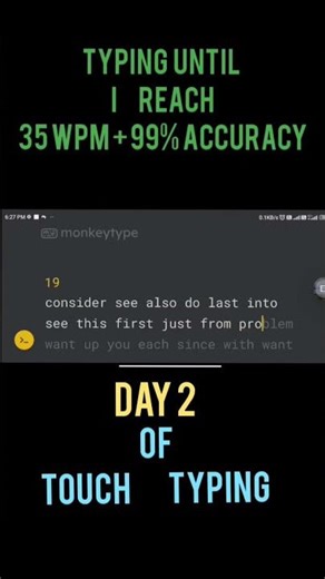 DAY 2 OF TYPING PRACTICE | TOUCH TYPING | #typing #touchtyping #shorts