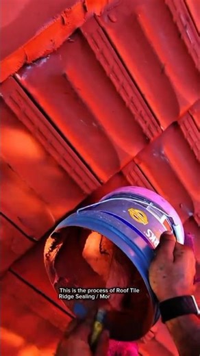 Professional Roof Ridge Tile Mortar Sealing Process | Roofing Finishing Technique in the USA