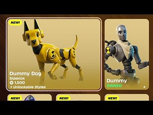 Fortnite gameplay of the Dummy Dog Sidekick