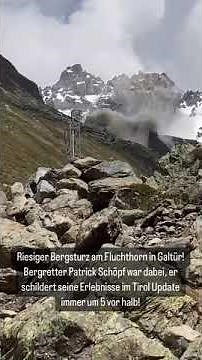 A large rock avalanche from Flüchthorn in the Austrian Alps