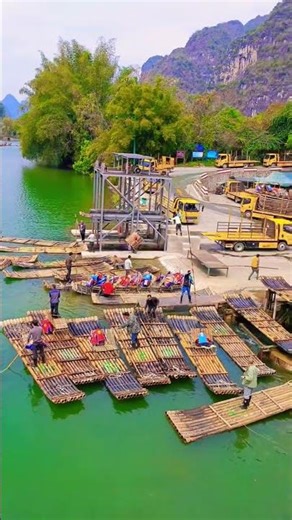 How River Tourism Works | Bamboo Raft Logistics Explained#shortsfeed #shortvideo