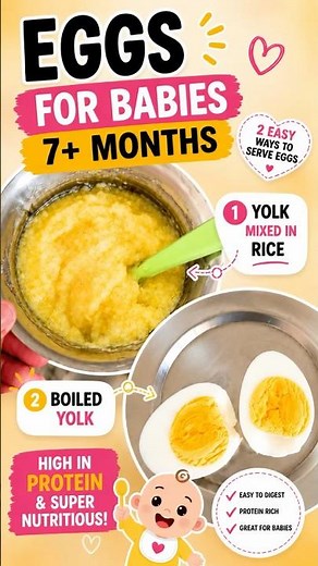 Egg for Babies 7+ Months | 2 Easy Ways to Serve Egg Yolk | Baby Food Ideas