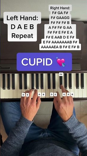 Fifty Fifty - Cupid (Easy Piano Tutorial with Letter Notes)