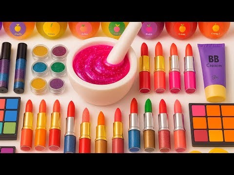 Satisfying Video DIY How To Make Glossy Slime Mixing Random Makeup Glitters Cream ASMR Slime Relax