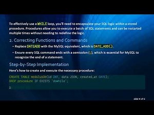 How to Successfully Automate SQL Queries Using a While Loop in MySQL