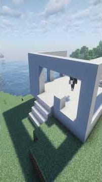 Modern Minecraft house on a cliff 🏡 Build it FAST! #editlyrics