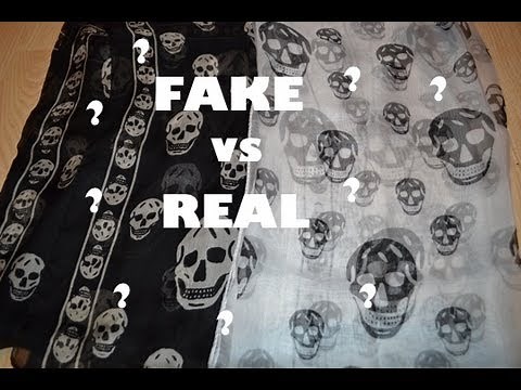 Real vs. Fake: Alexander McQueen Skull Scarf