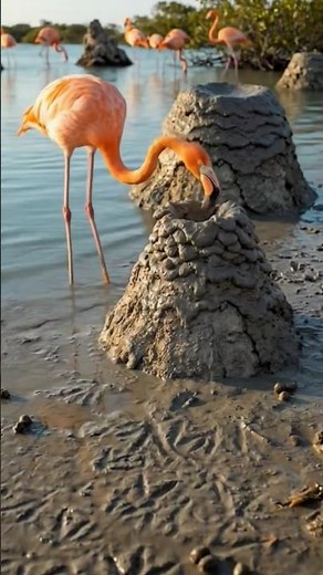 Flamingo Builds a Mud Volcano Nest! 🦩🌋