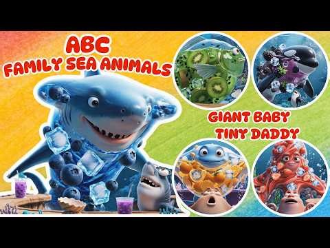 ABC Sea Animals Song 🦈 Baby to GIANT LIVING JUICE TANK | Boi Boi Kids