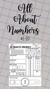 Numbers 1-20 Math Worksheet-Practice Tracing Numbers, Writing Number Words, Counting and Coloring, Using Tens Frames, and Tallying Numbers