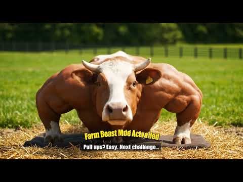 Cow Does Pull Ups and Push Ups 😱 | Funniest Animal Gym Video Ever!