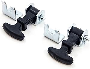 2 Pack Rubber Hood Catch Hold-Down Kit 2.5 Inches Inch Mini Easy Grip Draw Latch Zinc Plated Steel Brackets and Hardware Replacement 2 1/2 Inches Luggage Container Battery Box Tiedown LP Bottle Cover