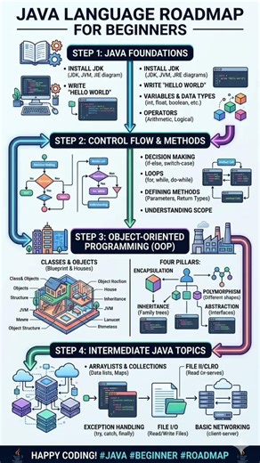 Java Language Roadmap steps for beginners #java #javaprogramming #fypシ #javascrip #javaprojects