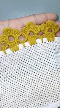 Como tejer orilla para servilletas #crochet #puntillas #tejedoras