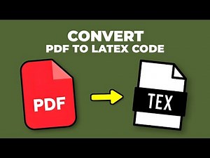 How to convert PDF to LaTeX Overleaf