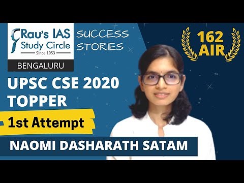 UPSC 2020 Topper's Strategy to crack UPSC in first attempt | Naomi Satam Rank 162 | Rau's IAS