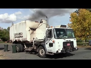 On Route & Unloading ~ Sanitary Disposal Whitegmc Heil Rapid Rail #2