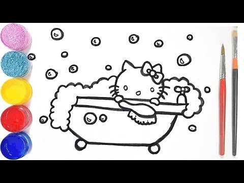 Hello kitty Coloring page for Kids, Toddlers | رسم وتلوين القطة كيتي
