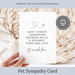 Pet Sympathy Card, Loss of Pet Printable, Pet Memorial Card, Digital Condolence Card, Pet Loss Grief Support Card ID363 - Etsy Australia