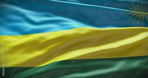 Rwanda national flag waving background, 4k backdrop animation