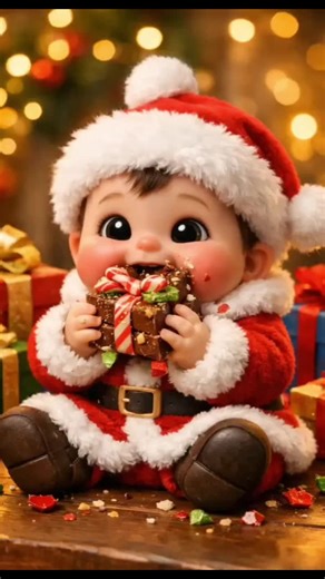 Cute santa claus Baby ASMR 🎅👶 | Satisfying AI Eating Sounds#fyp #satisfyingvideos #100millionviews #ASMR #santaclaus