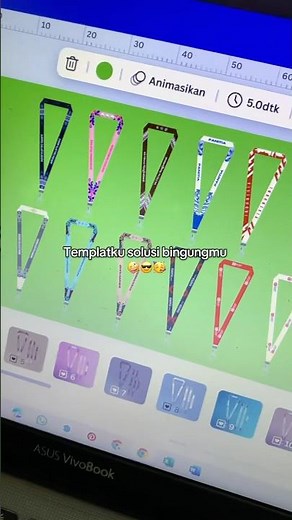 Template lanyard canva (editable) ukuran dan format tinggal download #canva #desainlanyard #idcards