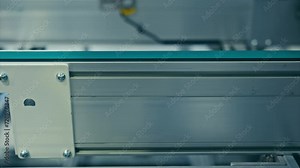 solar panel manufacturing. Solar Cells On The Conveyor Belt . 4k