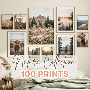 Nature Prints Bundle, Printable Farmhouse Gallery Wall Art, 100 Prints, Landscape Photography, Mountain Cottage Decor, Forest Nature Poster - Etsy