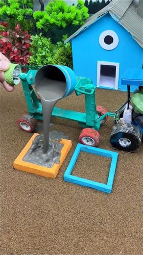 😲 Diy Mini Tractor Cement Pillar Making Machine #shorts #youtubeshorts