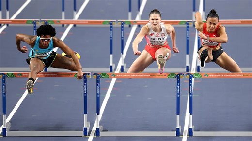 Charlton matches world record for 60m hurdles gold