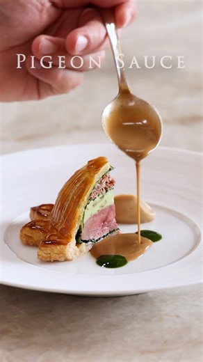 Let’s make a beautiful pigeon sauce! 🔥 After struggling with uploading on YouTube the pigeon pithivier video is finally up! 🙌🏼 Here’s a little sneak peek from one of the recipes, find a full tutorial & all recipes on my YouTube channel “Jules Cooking” Link in my bio & story 🍾 #julescooking #recipe | Jules Cooking