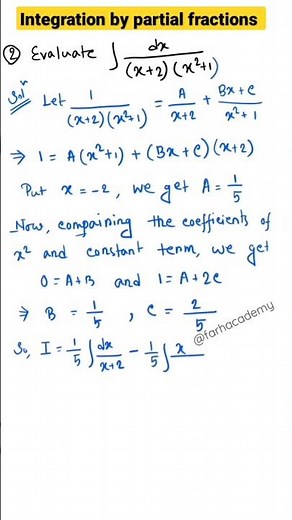integration by partial fractions solved example 2 #shorts