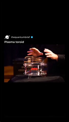 The Quantum Brief on Instagram: "A plasma toroid is a ring-shaped loop of glowing plasma held in place by magnetic fields. Plasma is an ionized gas that can conduct electricity and reacts strongly to magnetic forces. In a toroidal shape, it forms a stable circular structure that can be created in laboratories or observed in natural cosmic environments. Plasma toroids are important in fusion research, where devices such as tokamaks and stellarators use a similar shape to confine extremely hot pla