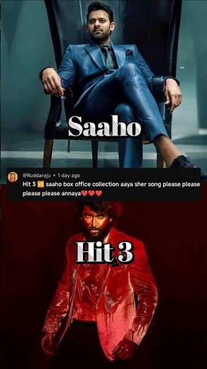 Saaho VS Hit 3 box office comparison 💸🤑 #boxofficecollection