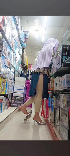 Candid Mart Girl Shoeplay in Library | Dangling Feet and High Heels