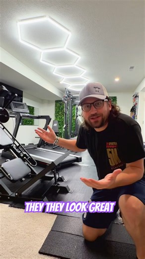 Perfect Home Gym Upgrade simple with hex lighting