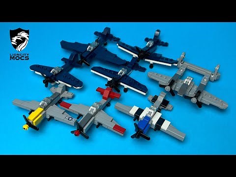 Lego US Aircraft Compilation WWII! (Tutorial)