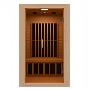Viti 2- Person Indoor Hemlock Wooden Carbon FAR Infrared Home Sauna Room with LED Touch Control Panel and Heater