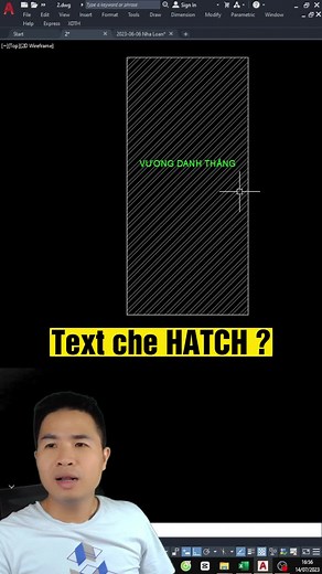 Cách làm cho TEXT che Hatch trong AutoCAD