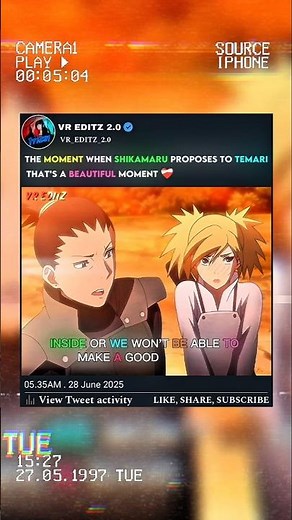 SHIKAMARU PROPOSED TO TEMARI 🔥❤️‍🩹