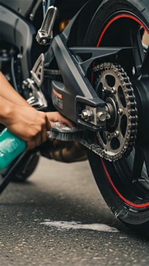 It’s very important to clean the chain before applying lube.#DreamScreenAI#rider#foryou