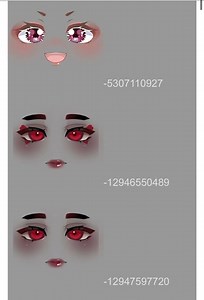 TPN FACE CODES!!! (RED EDITION.)