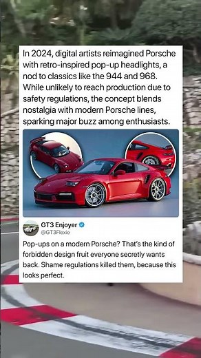 In 2024, digital artists reimagined Porsche with retro-inspired pop-up headlights