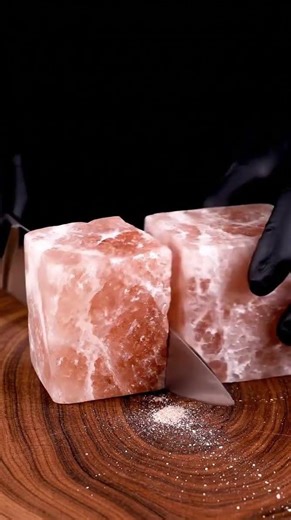 How hard is a Himalayan Salt block? #asmr #asmrsounds #satisfying #fyp #salt