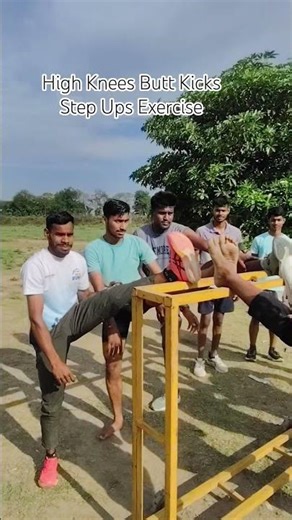High Knees Butt Kicks Step Ups Exercise #sports # athletics #army # reels